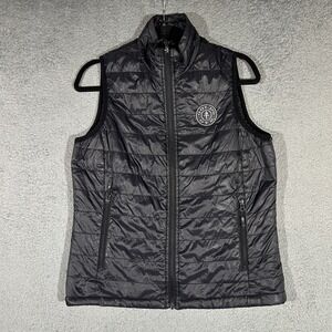 Gold's Gym Small Black Quilted Insulated Full Zip Athletic Vest #3431